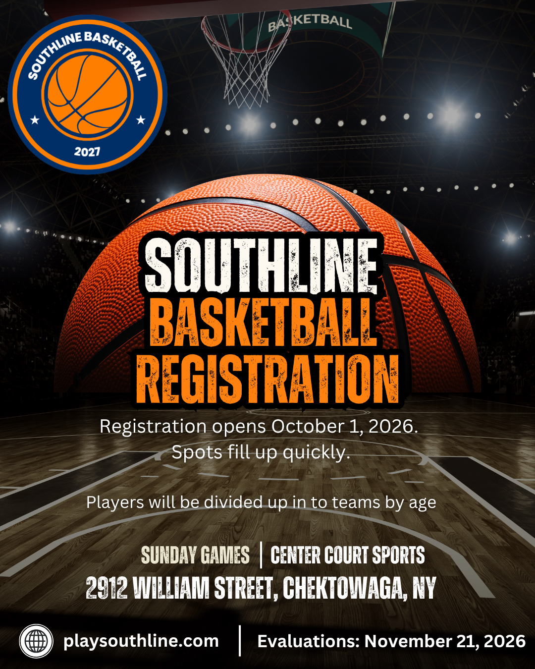2027 Basketball Registration Poster